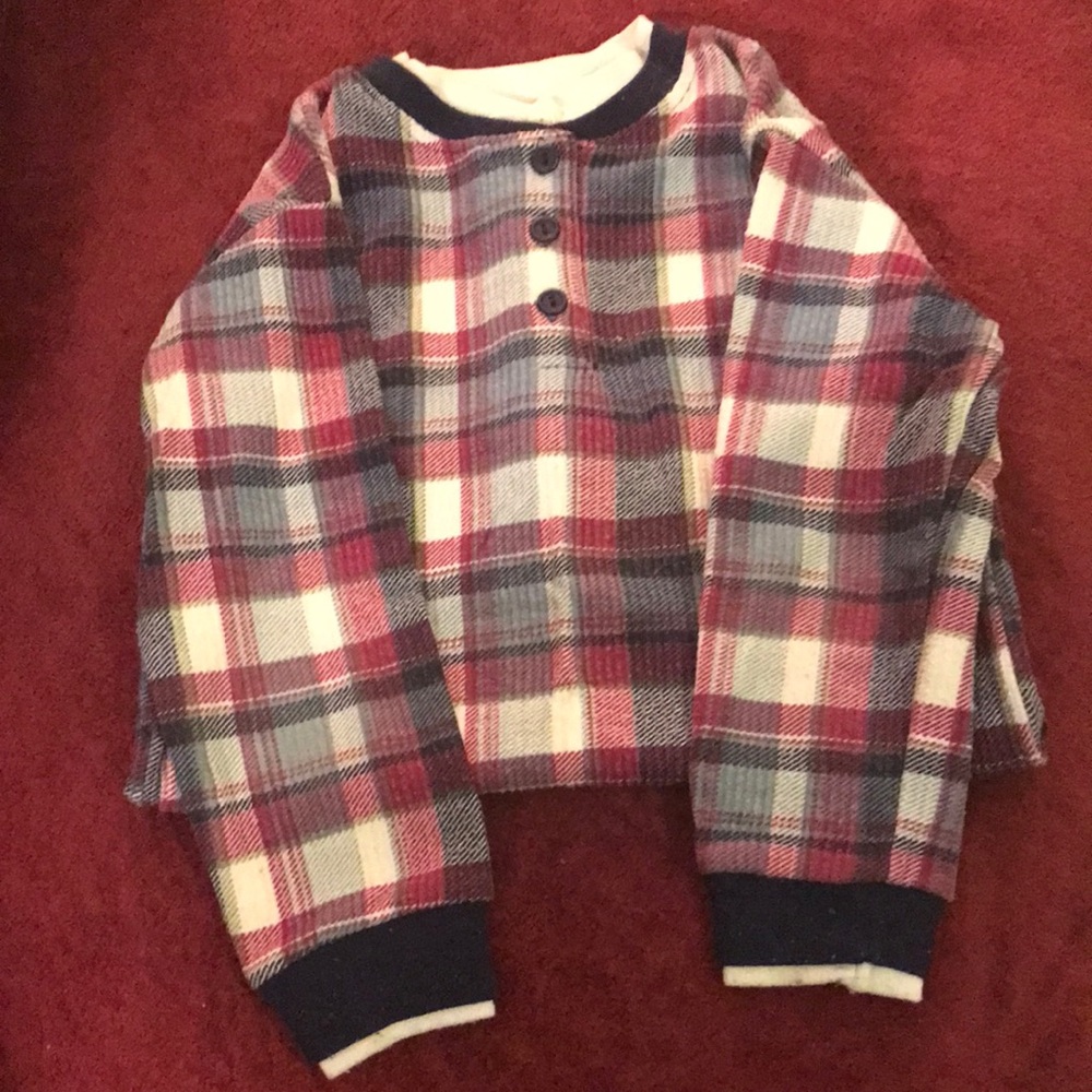 Basic Editions faux-layered henley shirt for kids